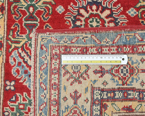 3x5 Red Kuba Afghan Hand Knotted Wool Area Rug